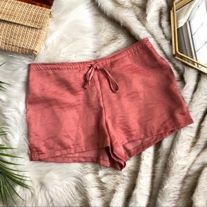 Pink satin shorts
